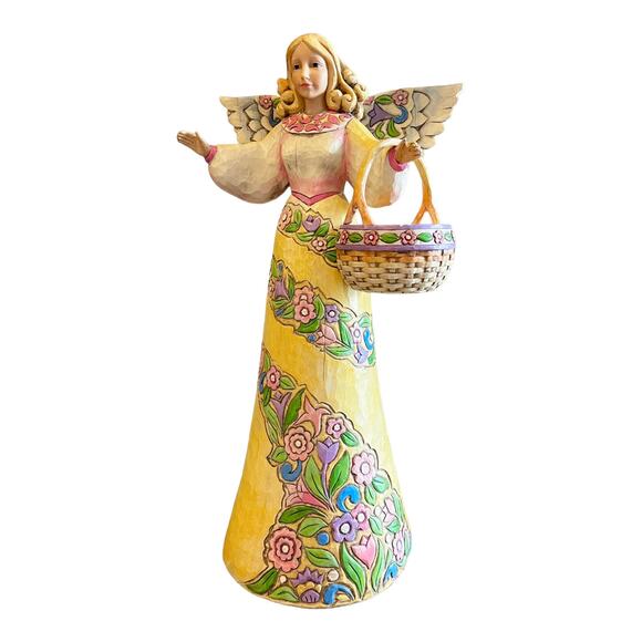 Jim Shore Angel Figurine Basket 21.5” Large Statue Stone Resin Sculpture Vtg '06 - Picture 7 of 16